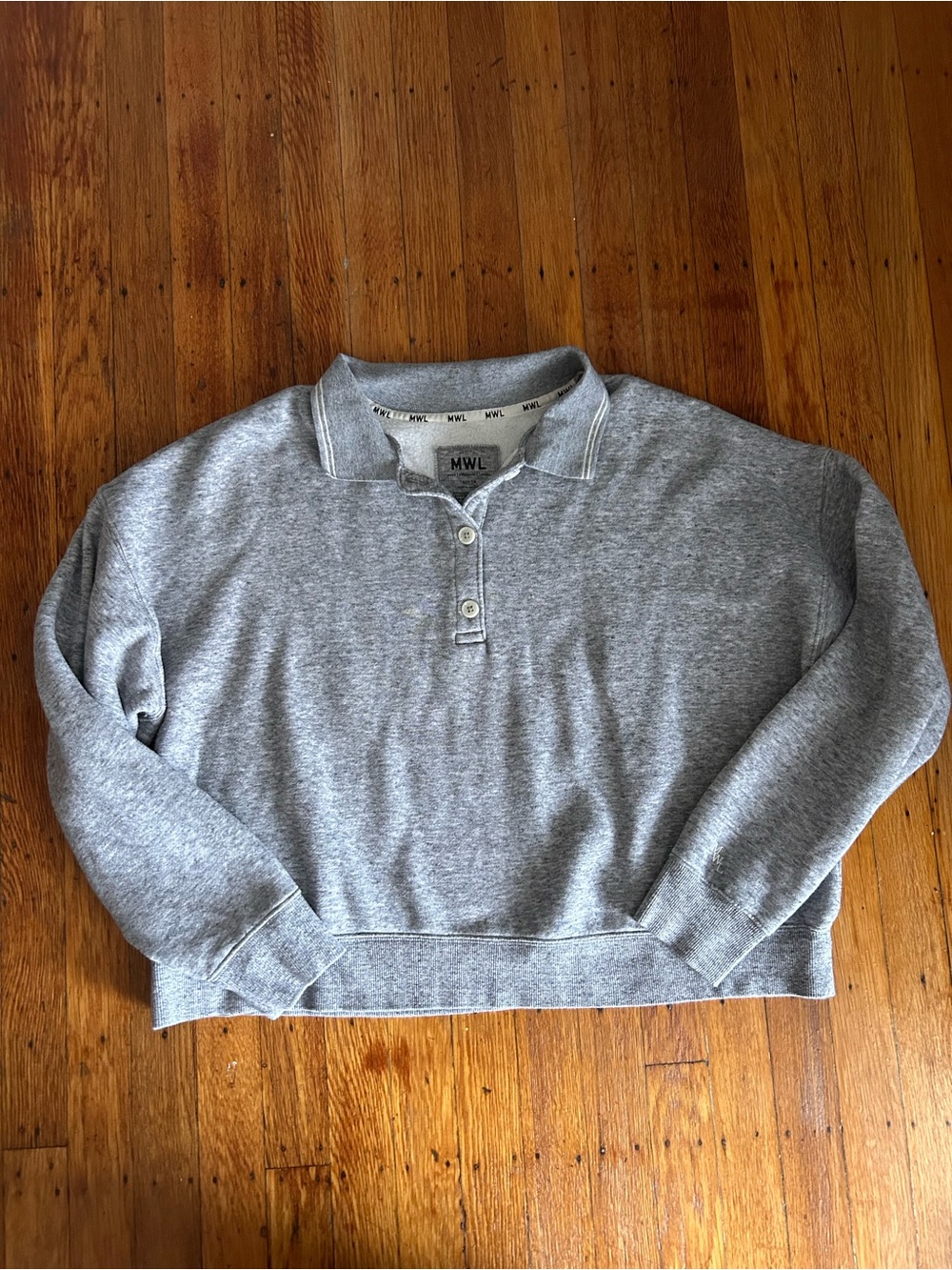 Madewell MWL Betterterry Cropped Polo Sweatshirt